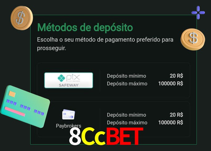 O cassino 8Ccbet oferece uma grande variedade de métodos de pagamento